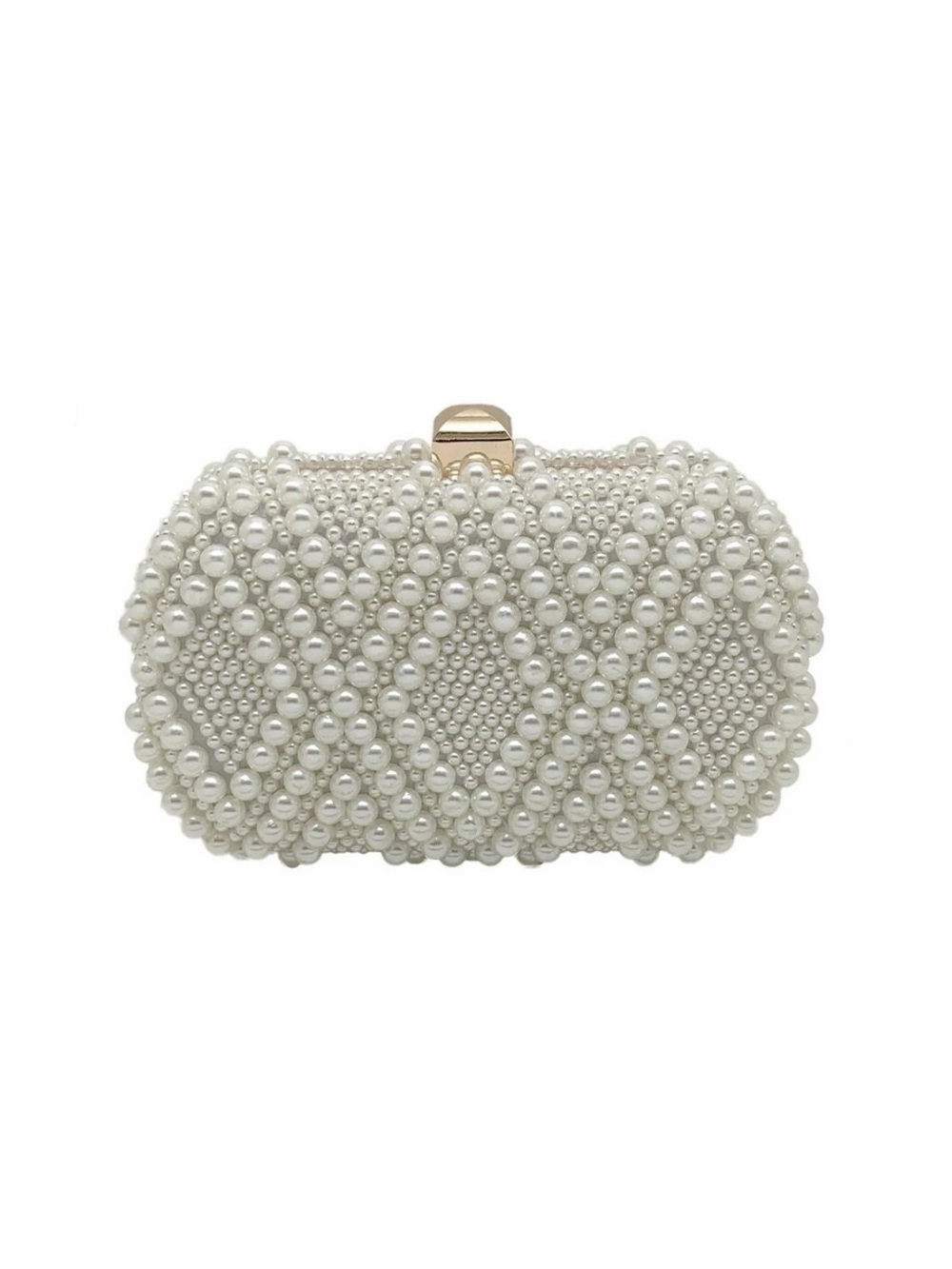 La Regale | Faux Pearl Minaudière Chained Clutch